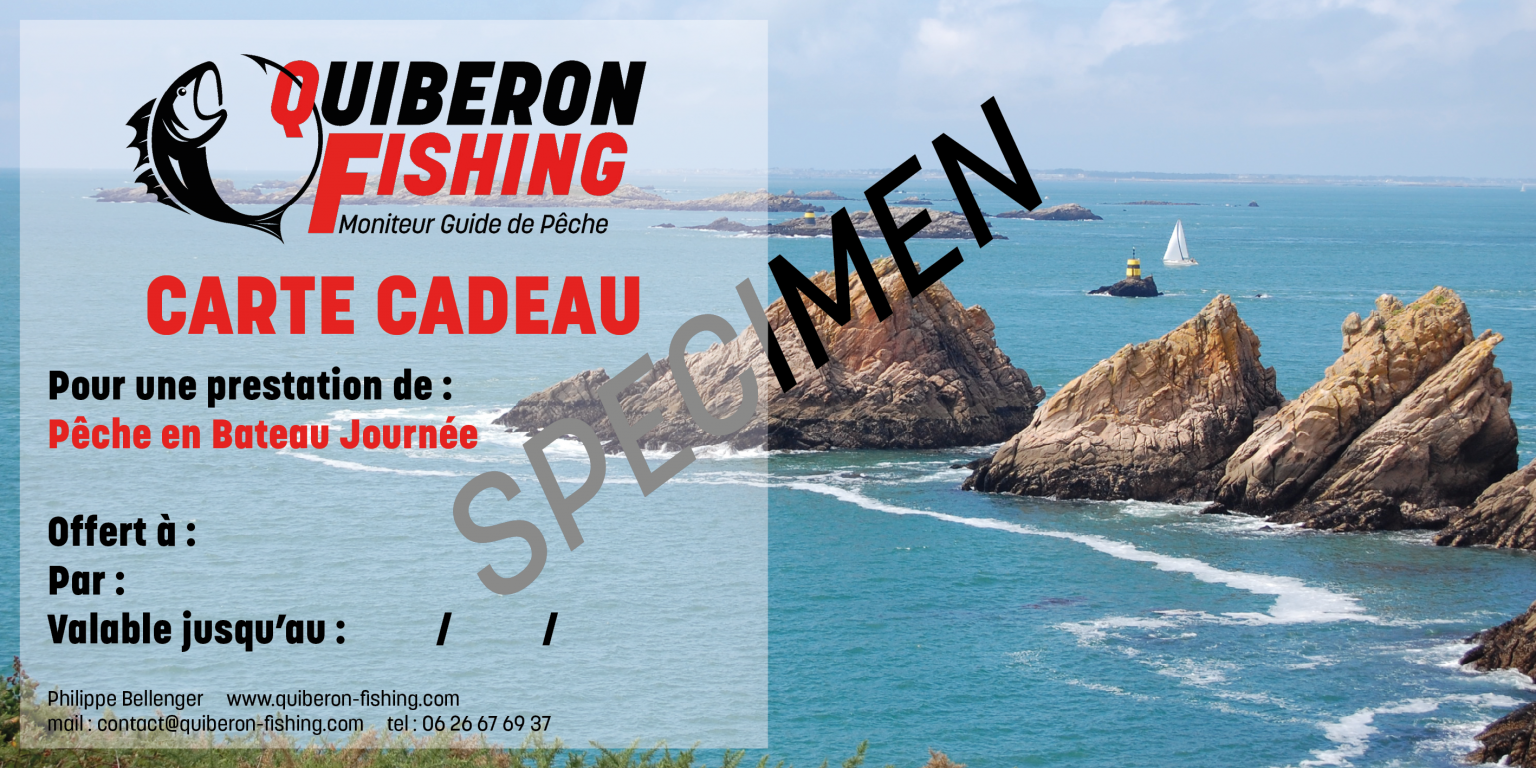 Carte Cadeau Pêche en Bateau Journée Quiberon Fishing Specimen